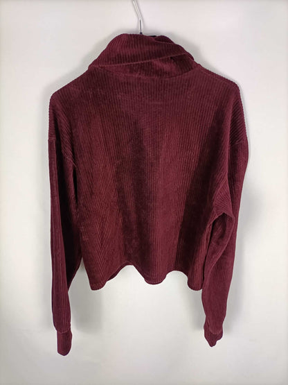 BERSHKA.Top pana burdeos T.m