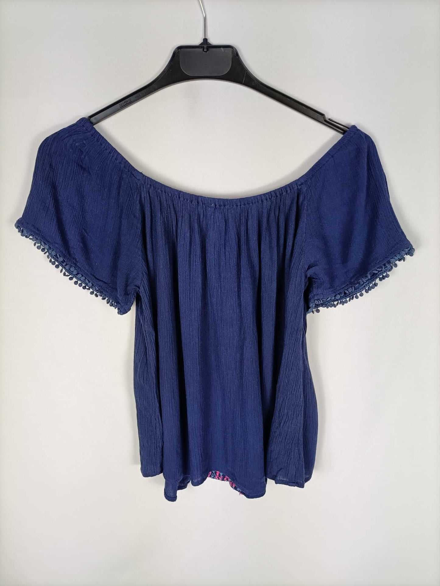 SPRINGFIELD.Top azul detalle étnico T.36