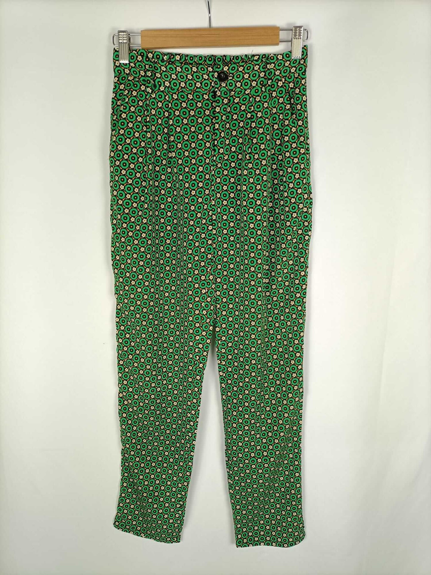 SEE U SOON.Green printed pants S.36