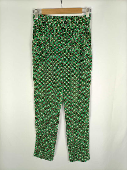 SEE U SOON.Green printed pants S.36