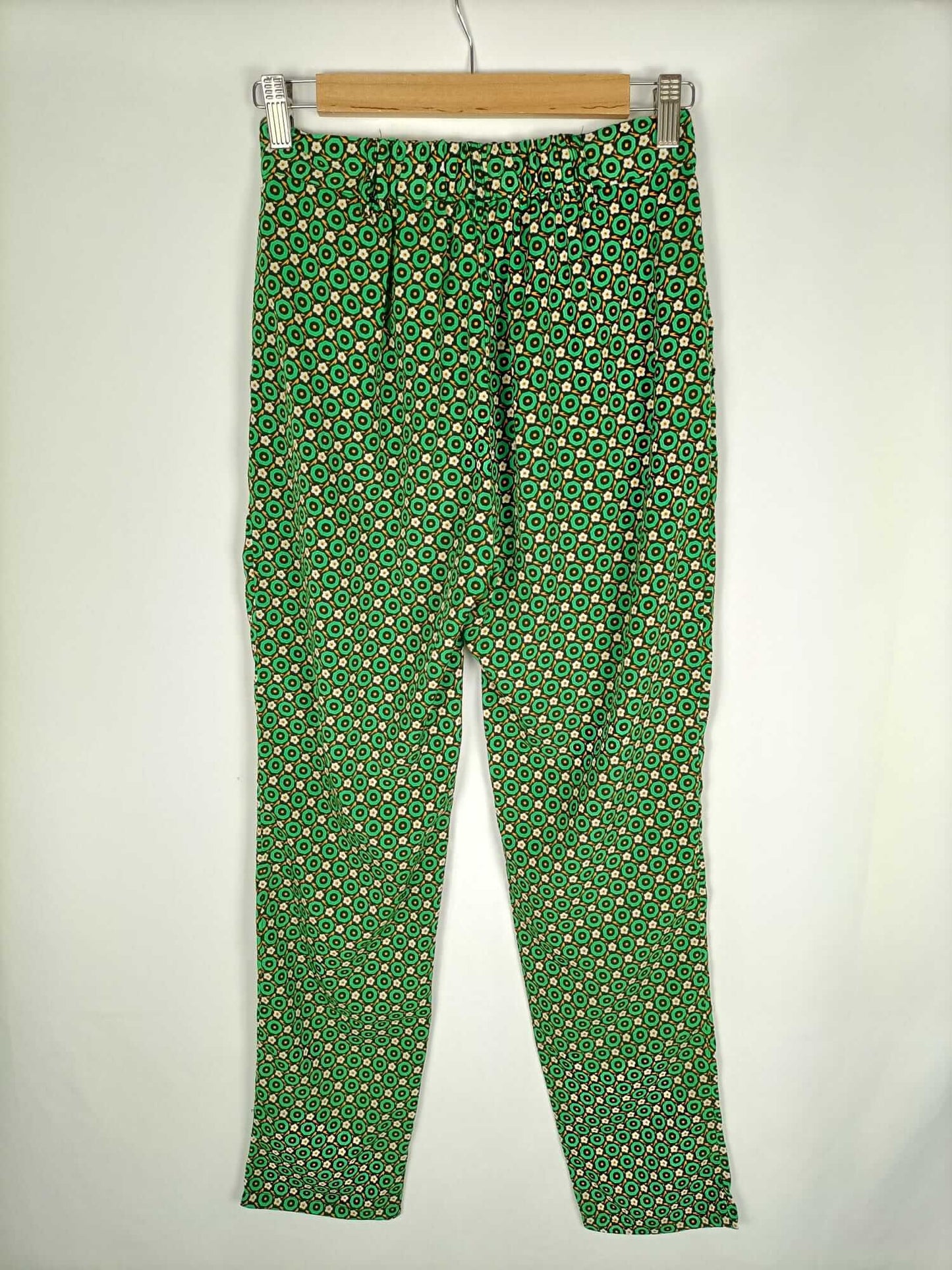 SEE U SOON.Green printed pants S.36