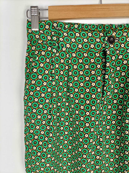 SEE U SOON.Green printed pants S.36