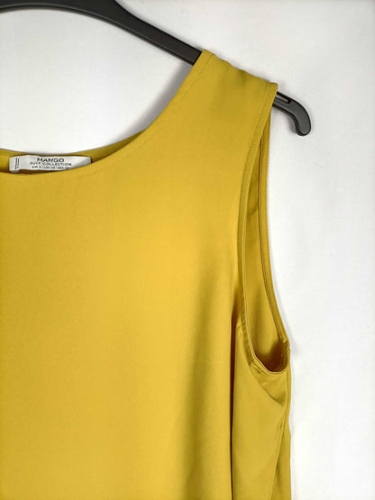 MANGO.Top amarillo fluido espalda abierta T.s