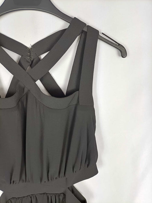 MANGO.Vestido negro aperturas T.xs