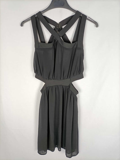 MANGO.Vestido negro aperturas T.xs