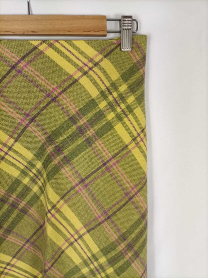 ZARA. Checkered midi skirt S.36