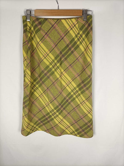 ZARA. Checkered midi skirt S.36