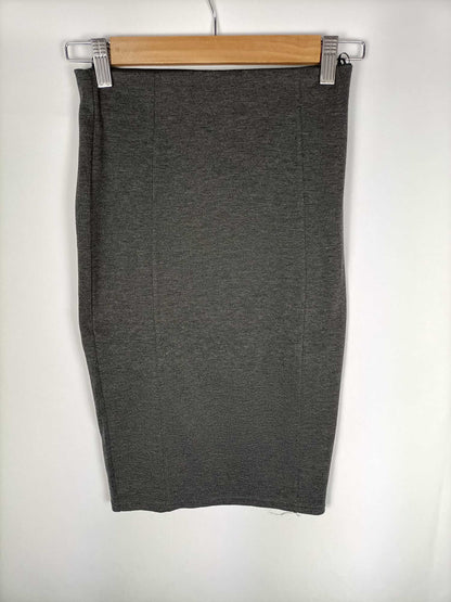 PULL&BEAR.Falda ajustada gris T.m