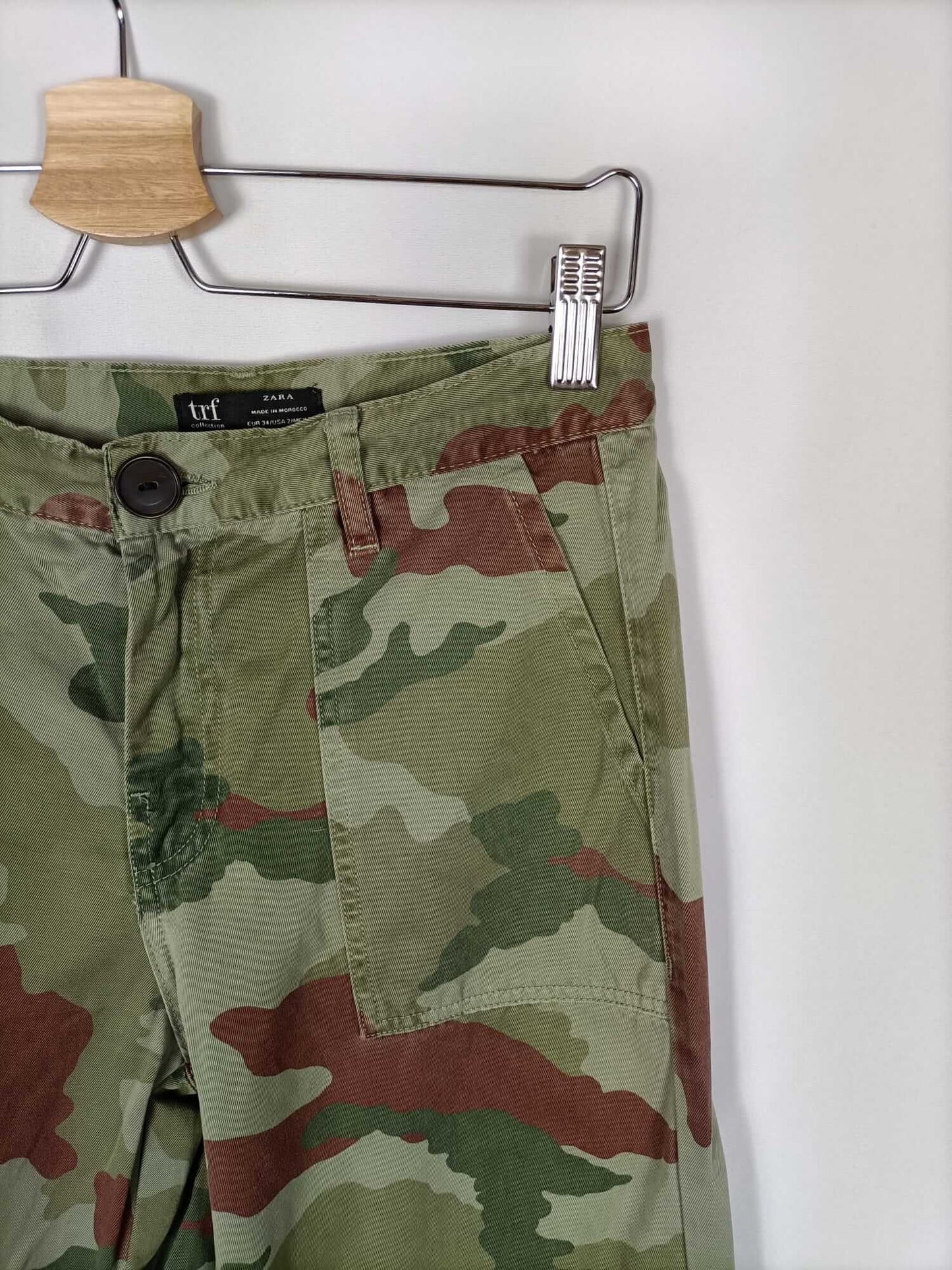 ZARA.Pantalón culotte tejido denim T.34