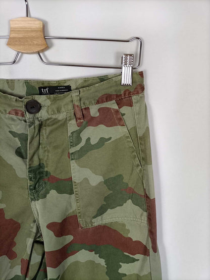 ZARA.Pantalón culotte tejido denim T.34