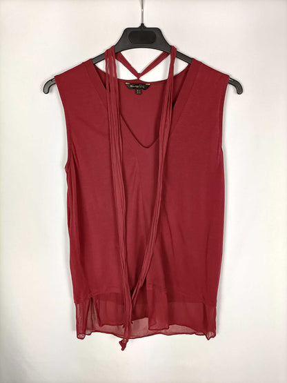 MASSIMO DUTTI.Camiseta burdeos T.m