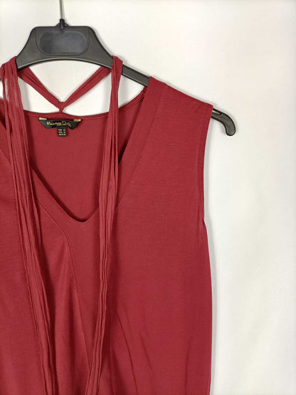 MASSIMO DUTTI.Camiseta burdeos T.m