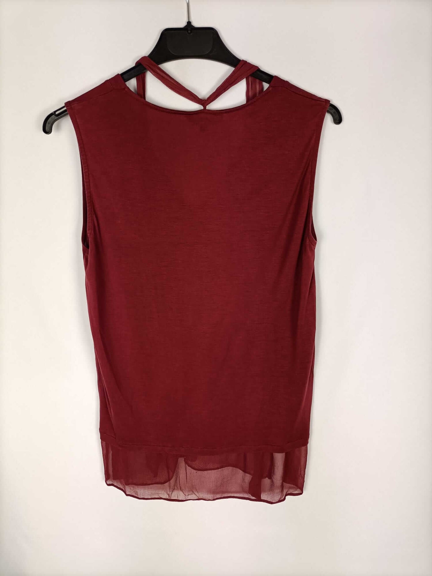 MASSIMO DUTTI.Camiseta burdeos T.m