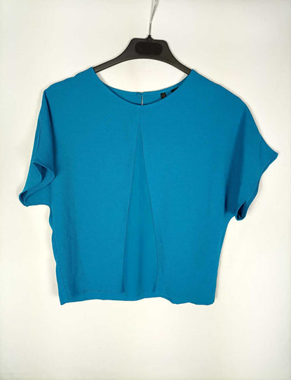 MANGO.Blusa azul klein fluida T.xs