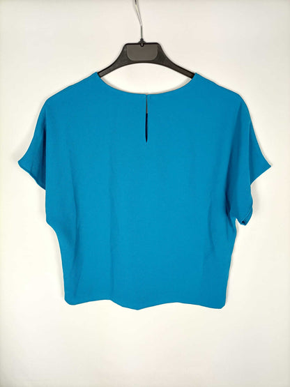 MANGO.Blusa azul klein fluida T.xs