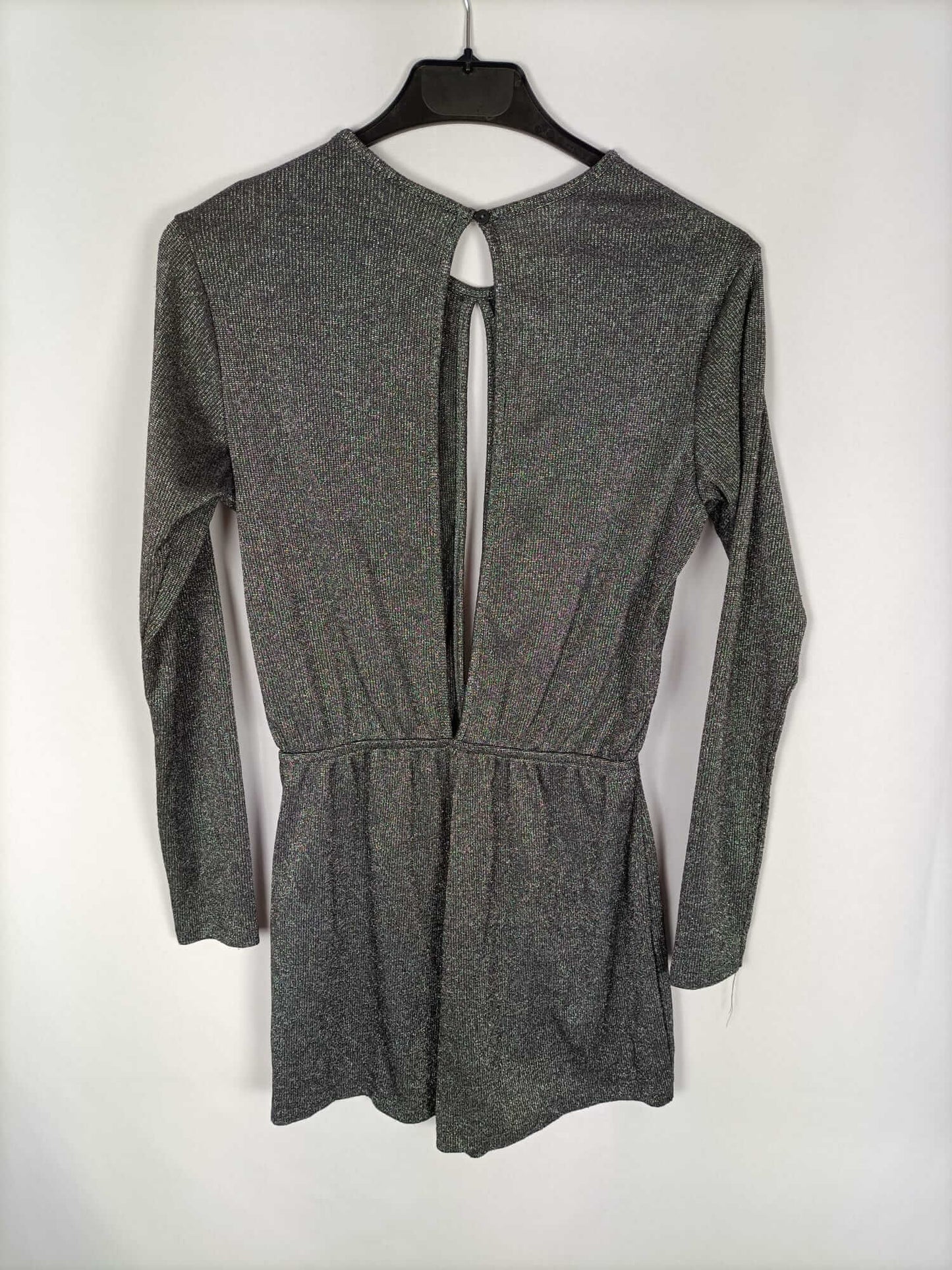 MarketPULL&BEAR.Mono corto plateado T.s