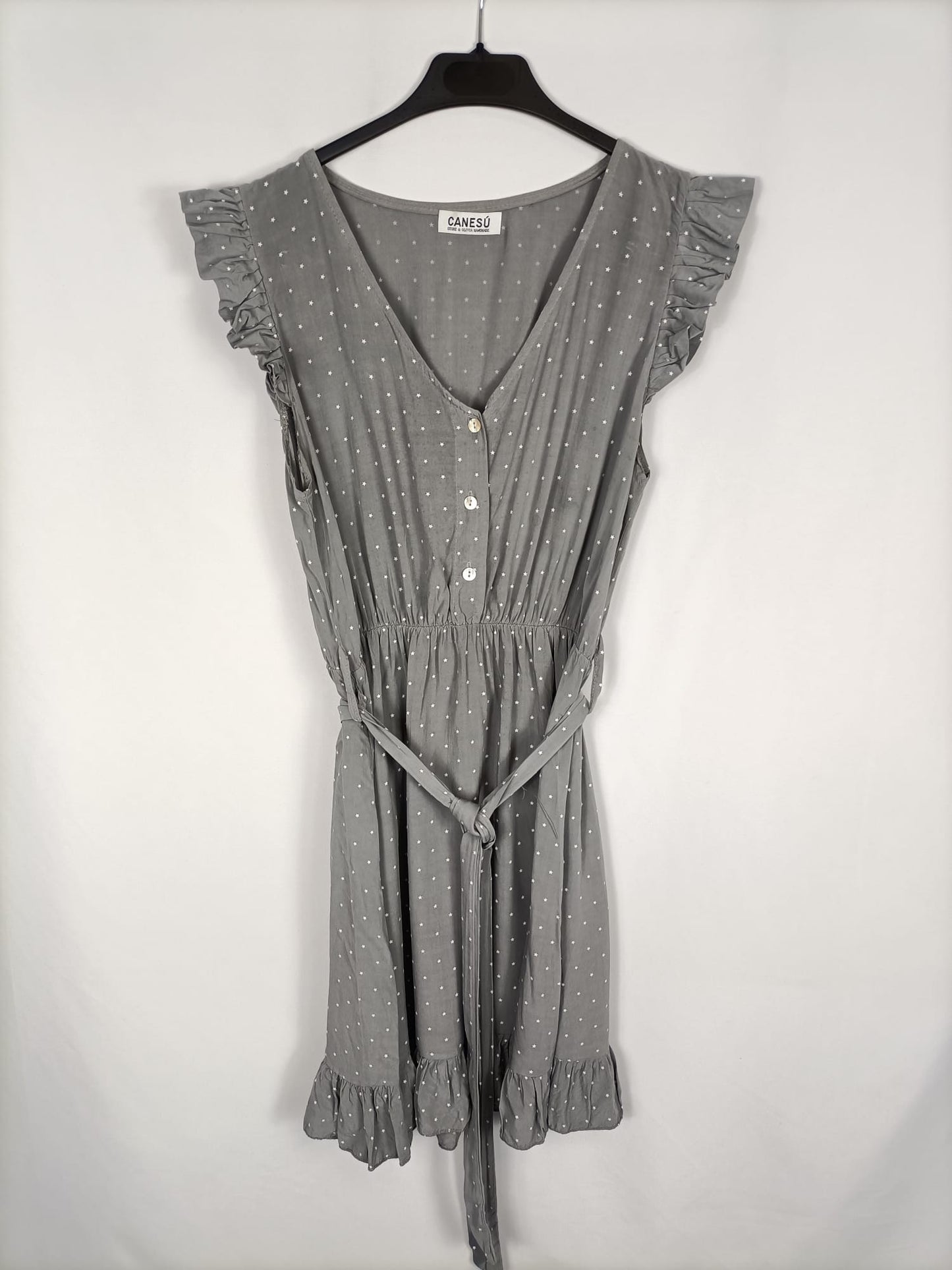 CANESU. Vestido gris estrellas TU  (s/m)
