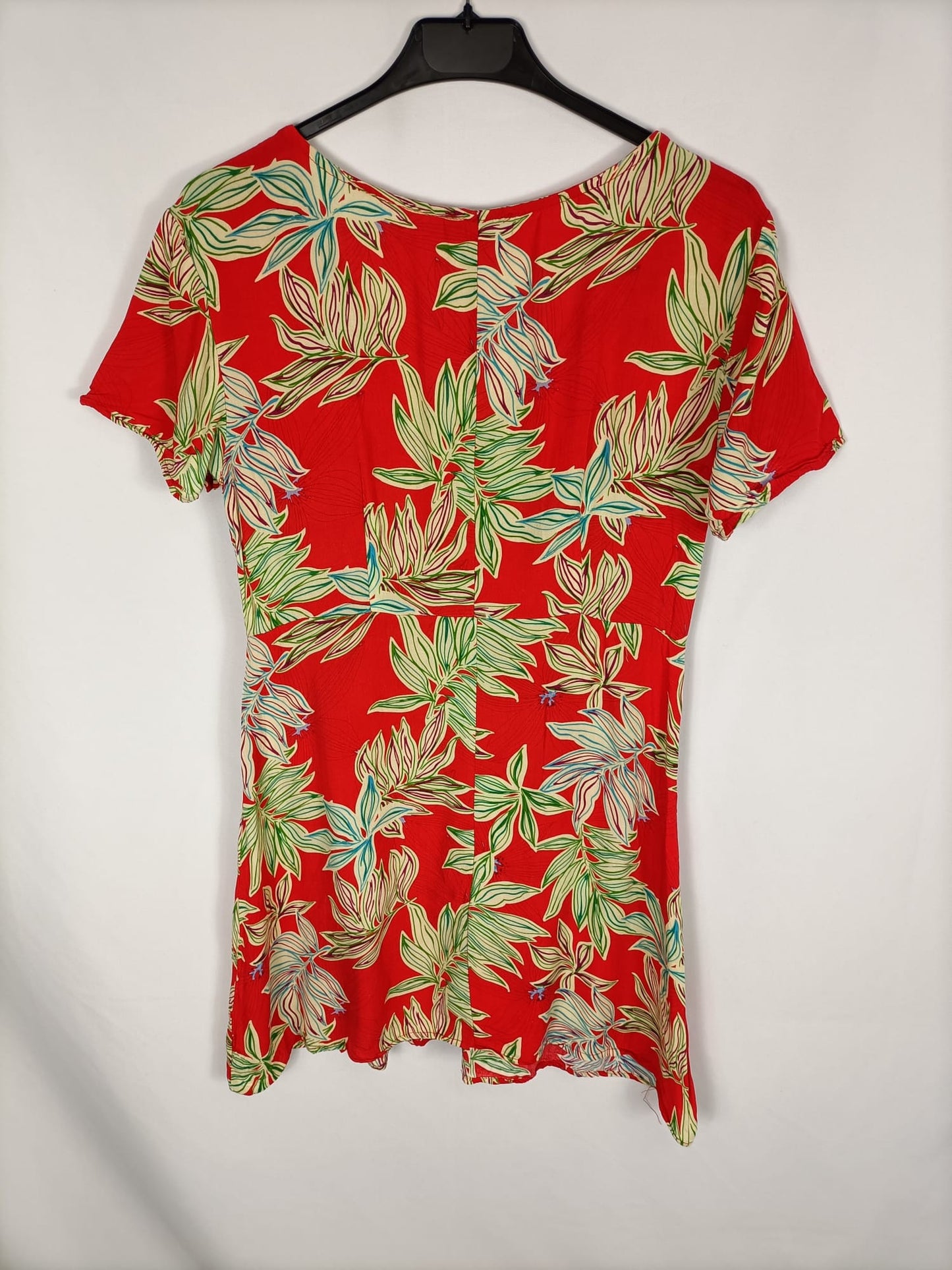 MUSE. Vestido rojo flores T.s