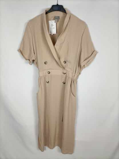 ASOS. Vestido midi beige T.40