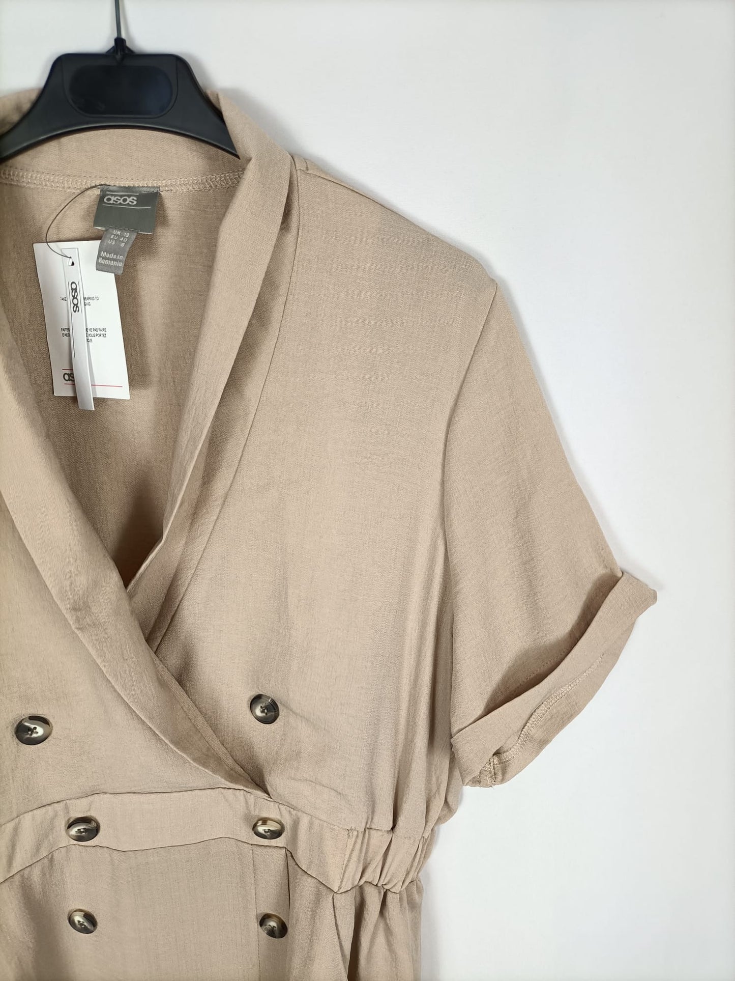 ASOS. Vestido midi beige T.40