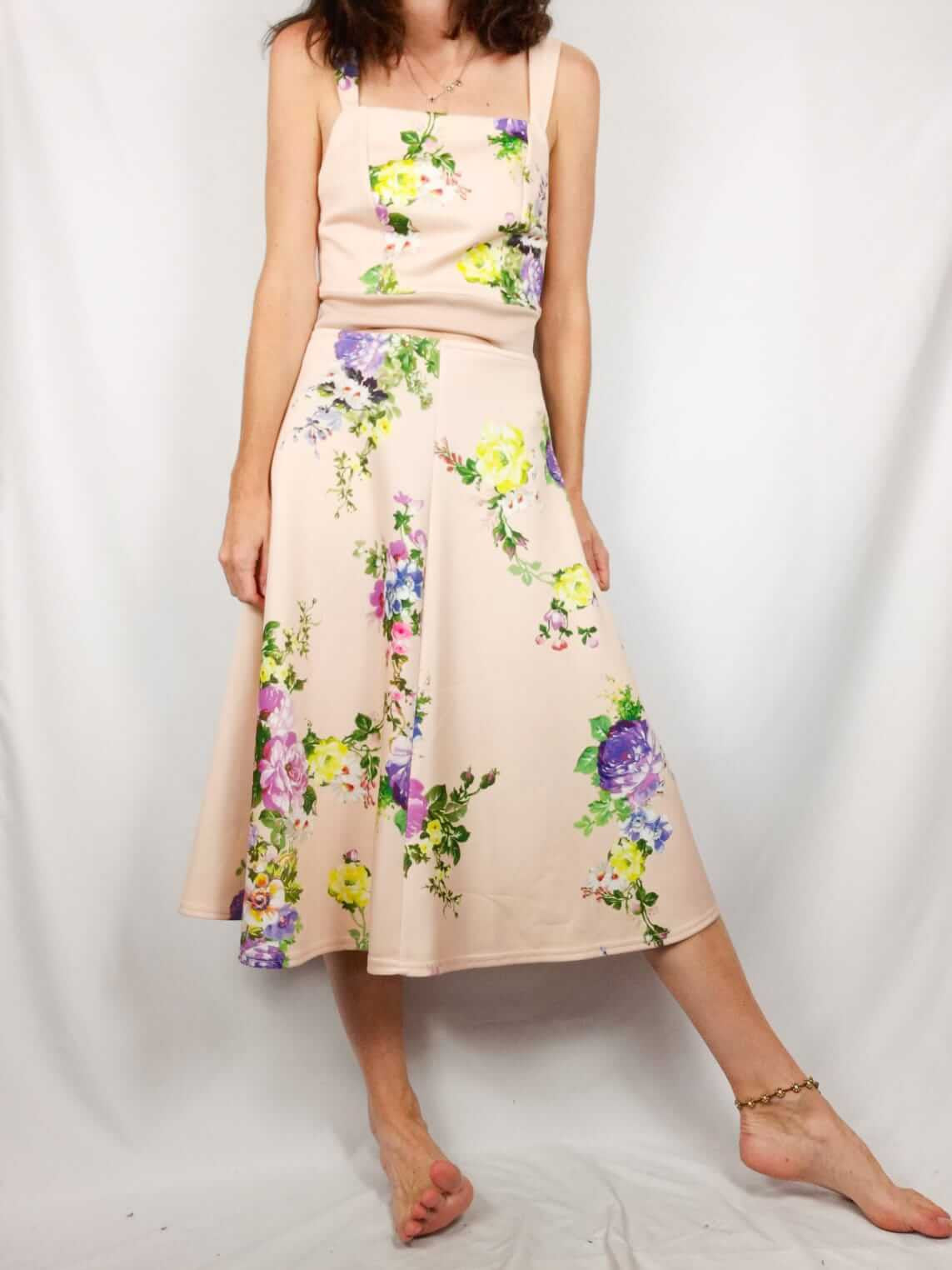 OTRAS. Falda midi flore neopreno TU (s/m)