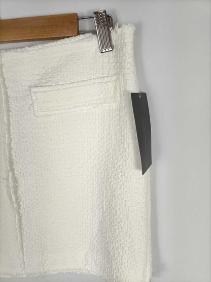 ZARA. Falda blanca tweed T.s