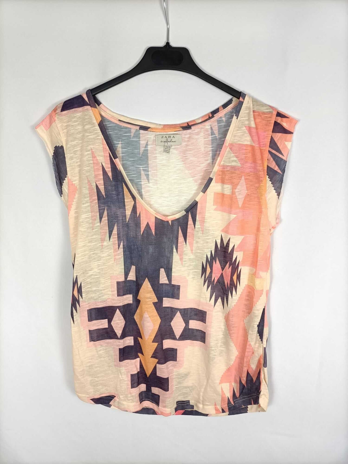 ZARA. Camiseta étnica T.m