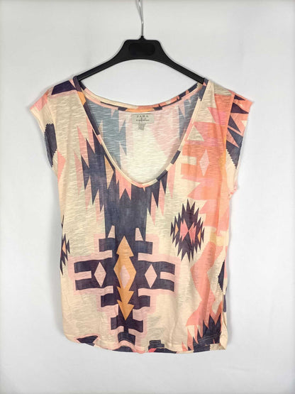 ZARA. Camiseta étnica T.m