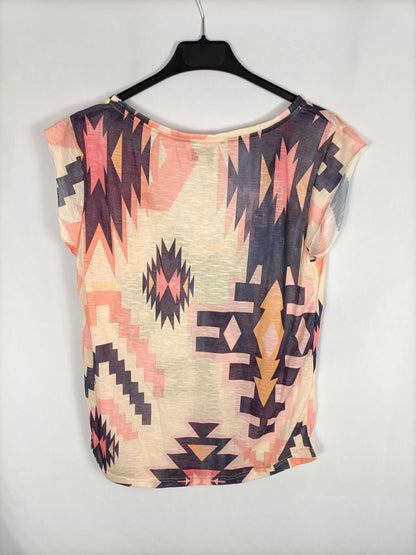 ZARA. Camiseta étnica T.m