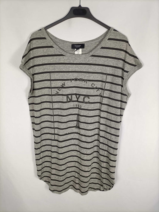 MANGO. Grey striped Ts dress