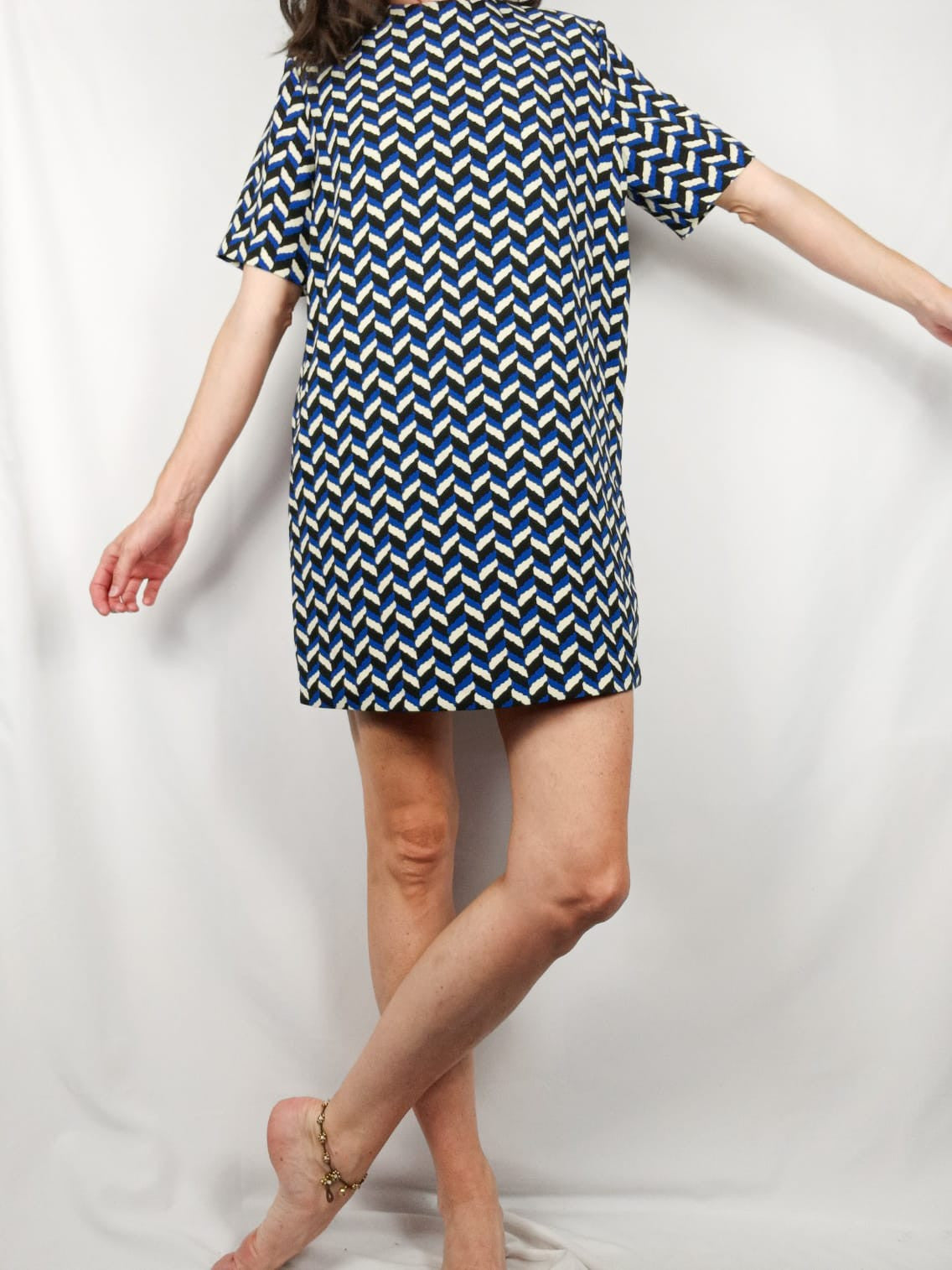ZARA. Vestido rayas zigzag T.s