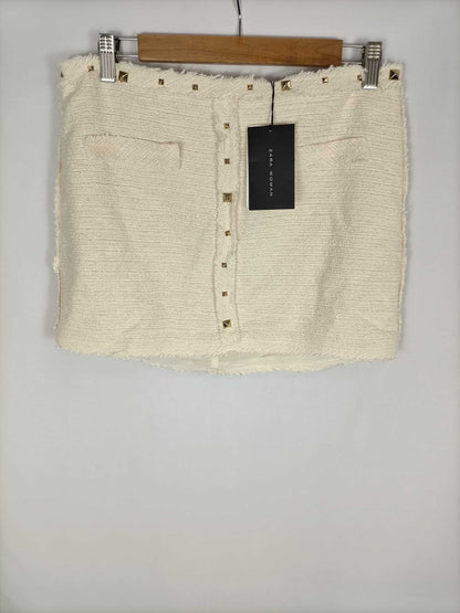 ZARA. Falda Tweed beige T.m