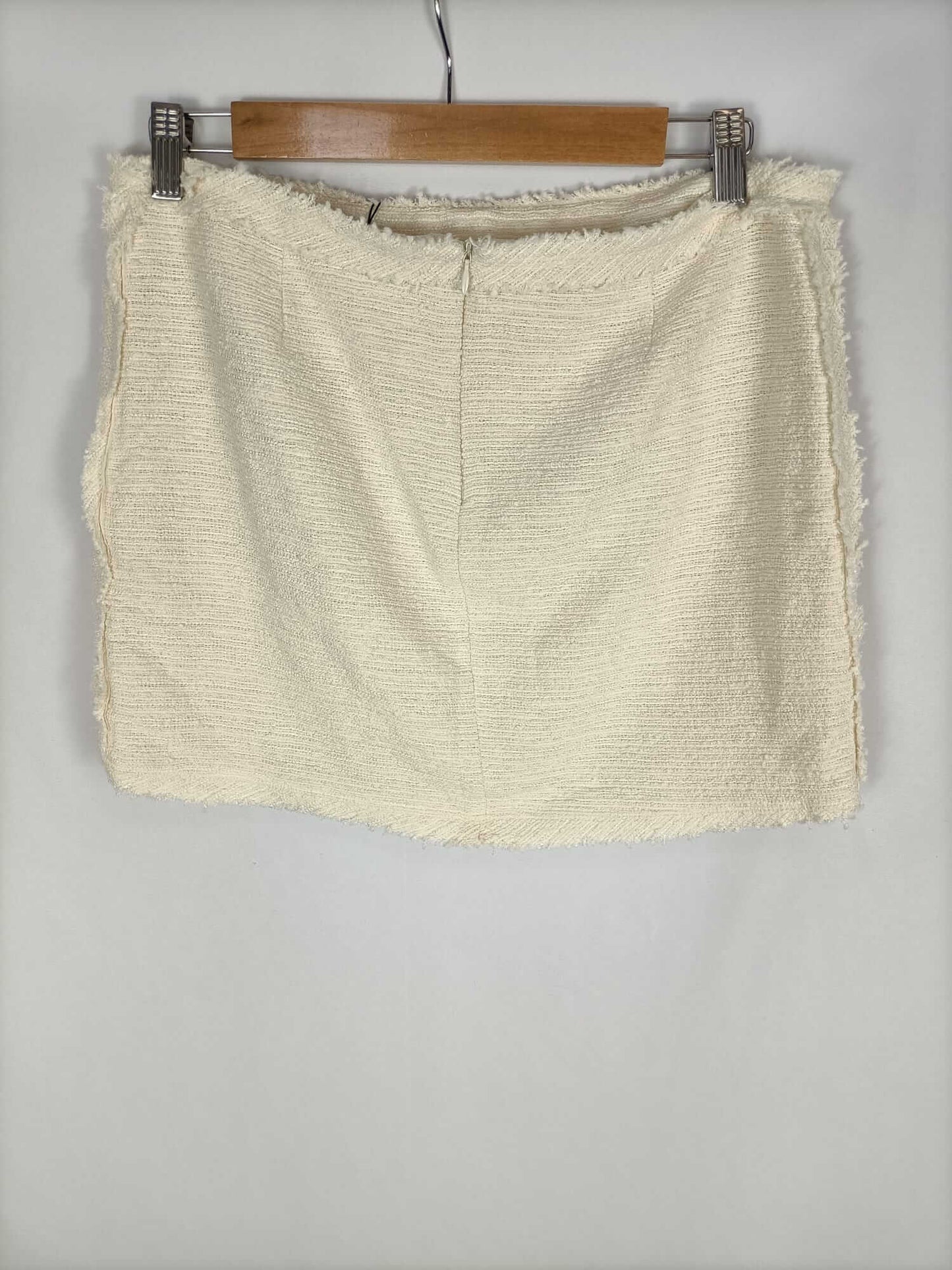 ZARA. Falda Tweed beige T.m