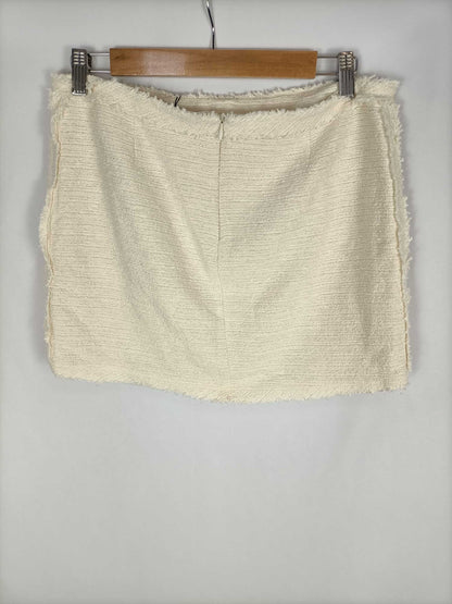 ZARA. Falda Tweed beige T.m
