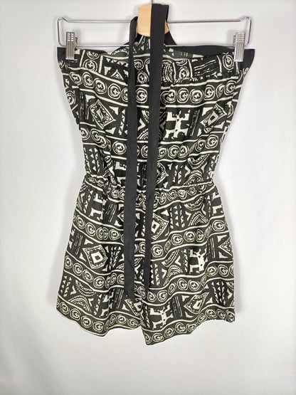 STRADIVARIUS. Mono negro y beige étnico T.m