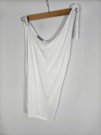 VENCA. Camiseta blanca asimétrica T.l