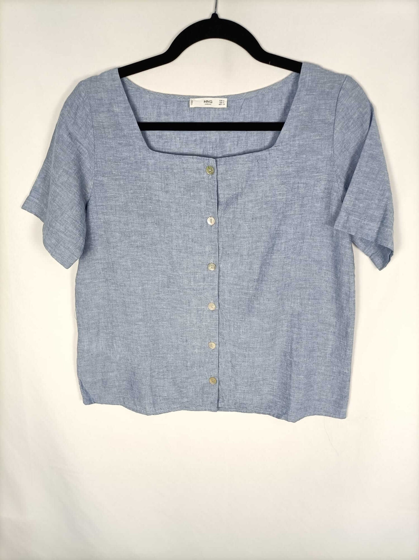 MANGO. Blusa jaspeada T.s