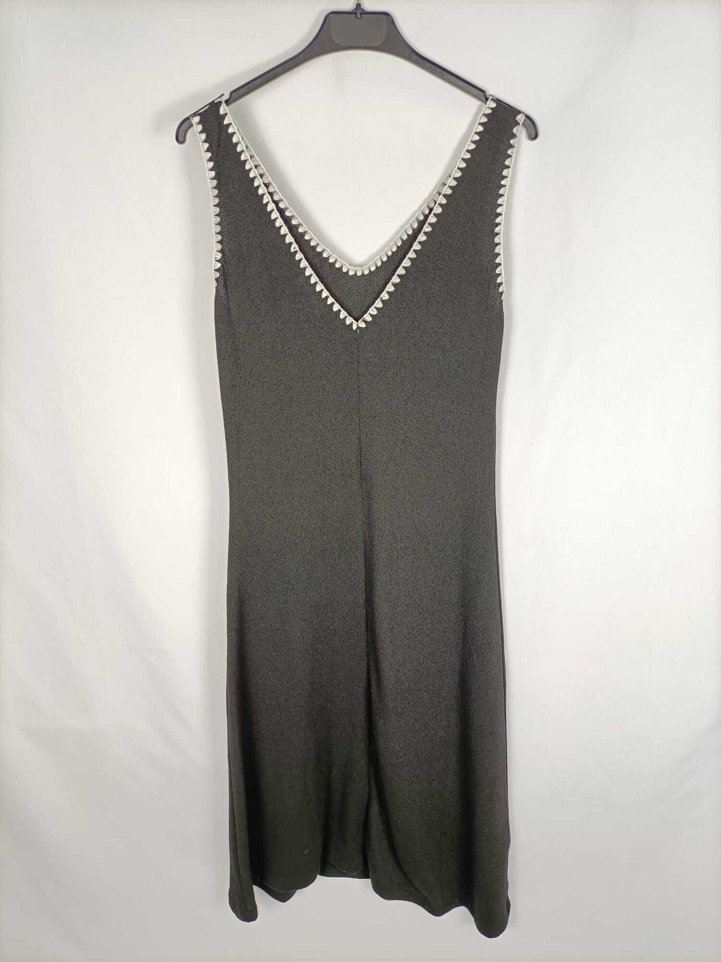 MANGO. Vestido negro punto T.s