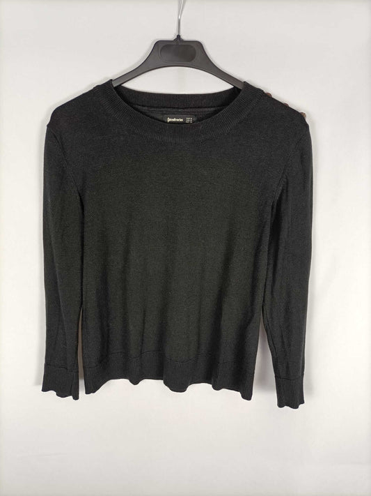 STRADIVARIUS. Jersey negro basico T.m