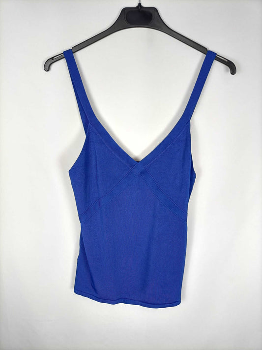 MANGO. Top punto azul klein T.m