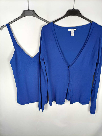 MANGO. Top punto azul klein T.m