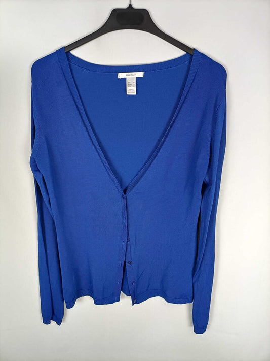 MANGO. Klein Blue Knit Cardigan TM