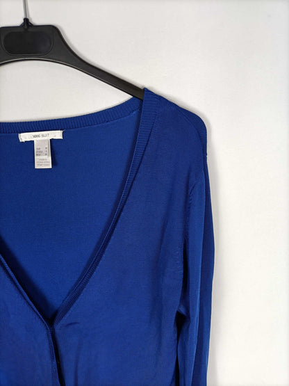 MANGO. Klein Blue Knit Cardigan TM
