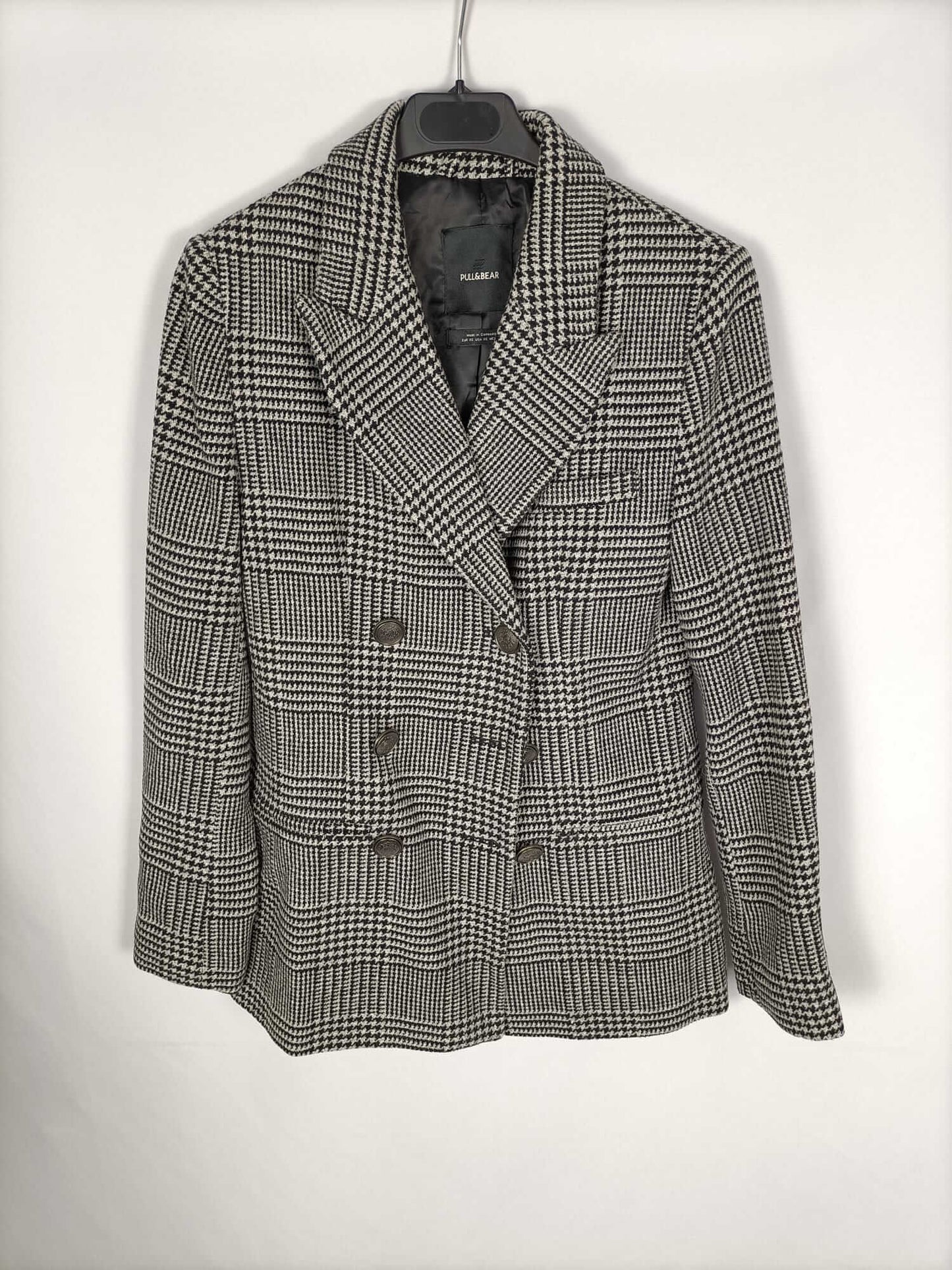 PULL&BEAR.Abrigo estilo blazer pata de gallo T.xs