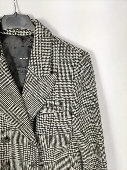 PULL&BEAR.Abrigo estilo blazer pata de gallo T.xs