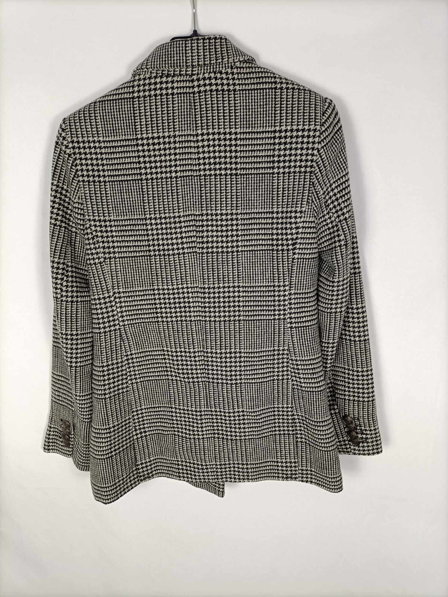 PULL&BEAR.Abrigo estilo blazer pata de gallo T.xs