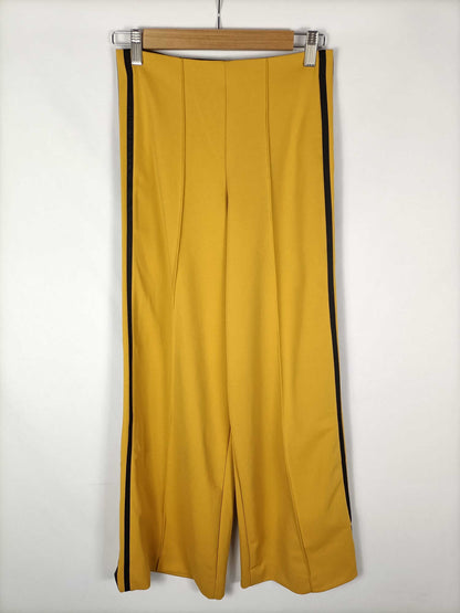 ZARA. Pantalón palazzo amarillo T.s