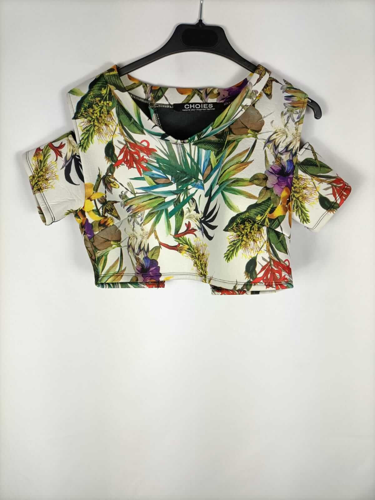 CHOISE. Top corto flores neopreno Tu (s/m)