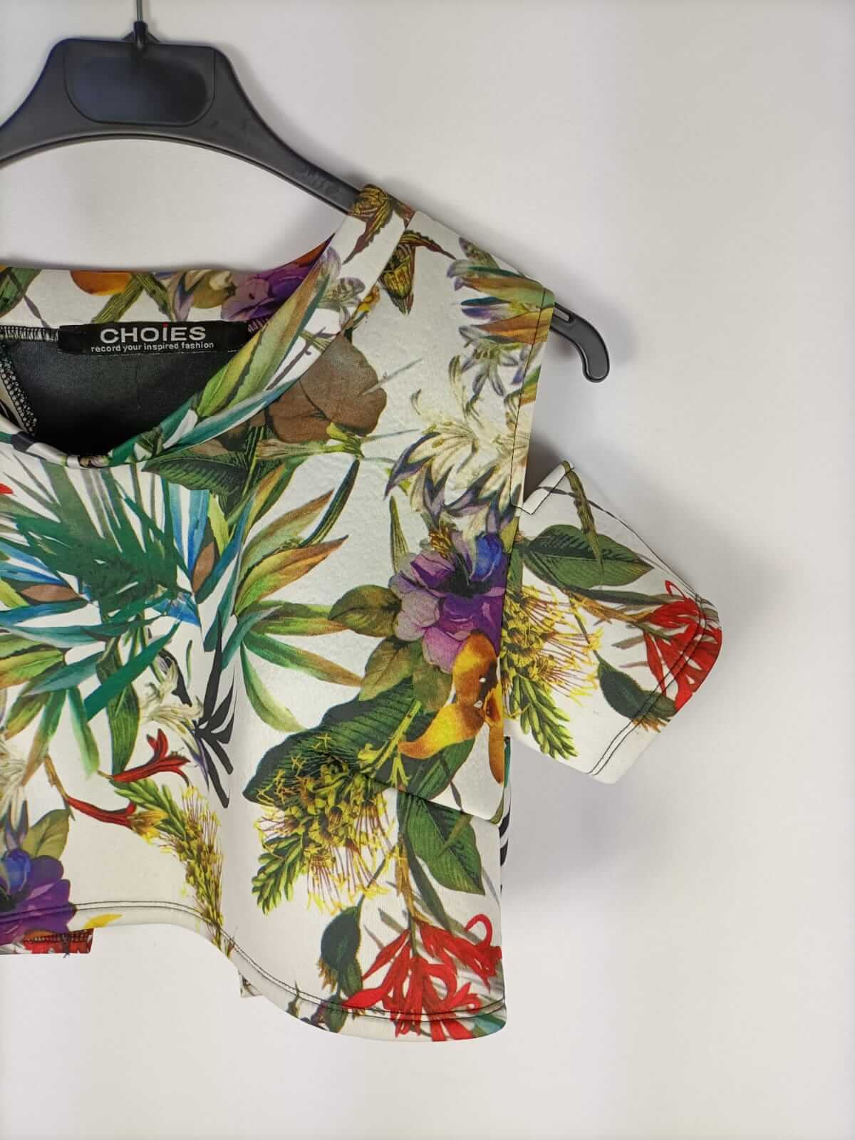 CHOISE. Top corto flores neopreno Tu (s/m)