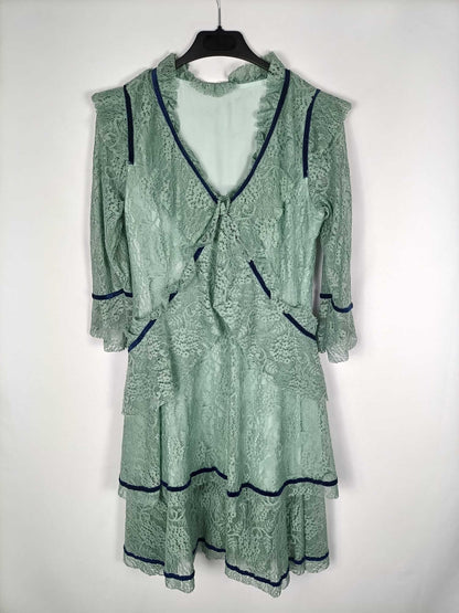 OTRAS. Vestido encaje verde Tu (s/m)